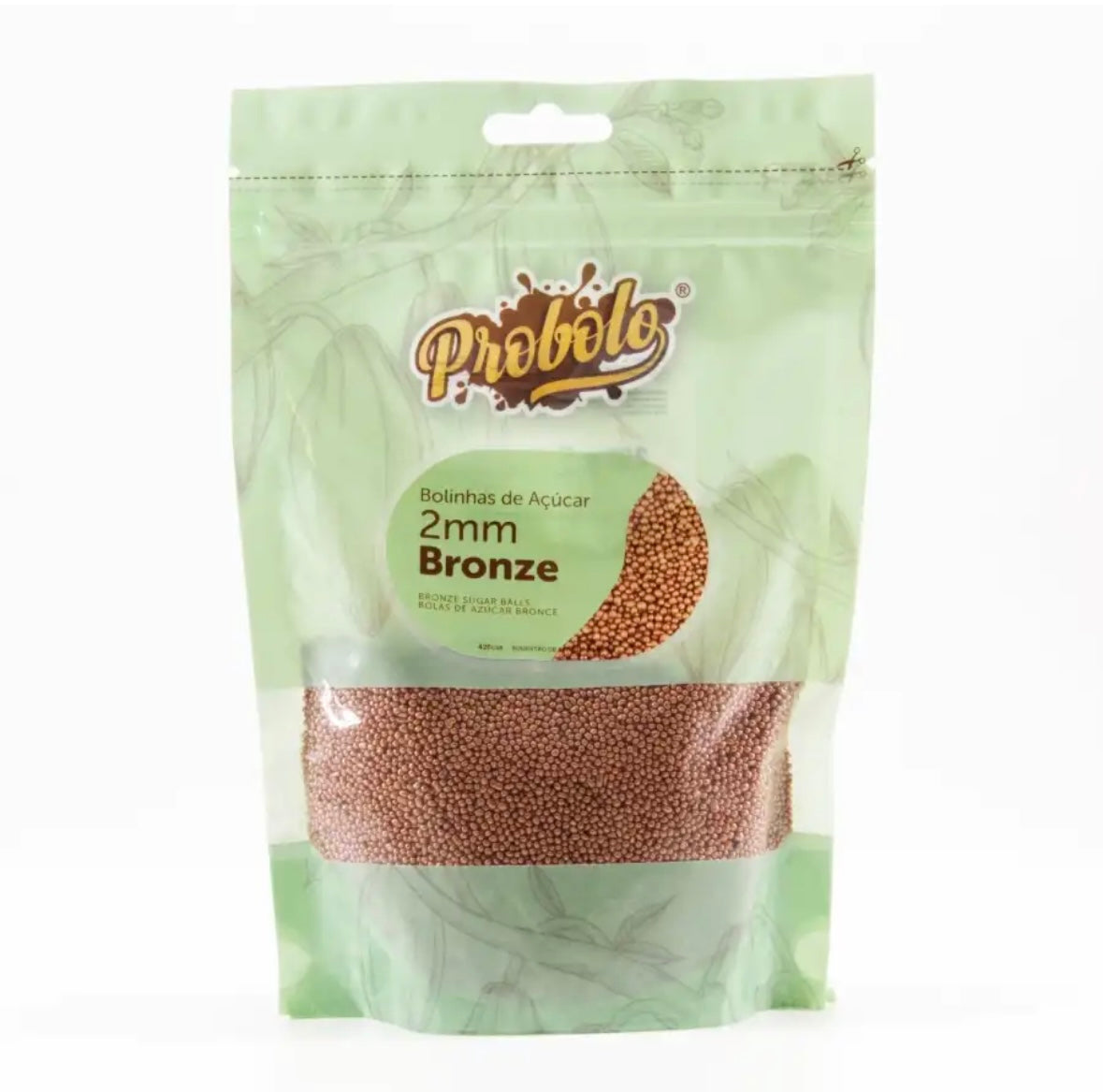 Bolinhas de Açúcar - Bronze 2mm – 250gr ProBolo