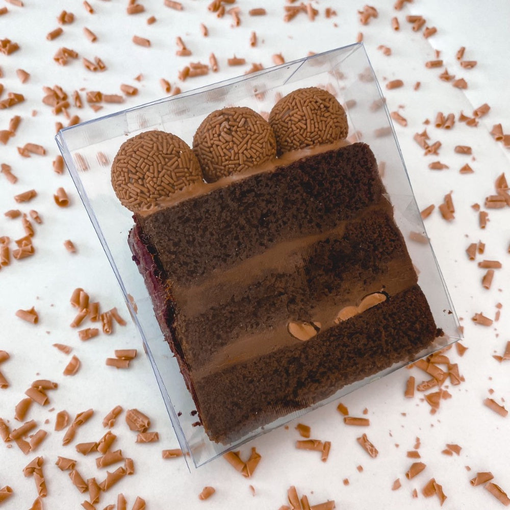 Embalagem em acetato + Slice Cake Branca (Pack c/ 5 unid)