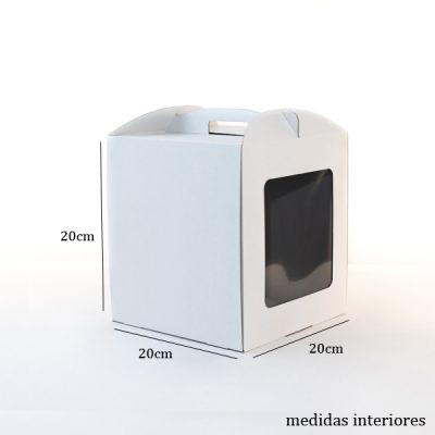 Caixa para Bolo Alto com Janela 20x20x20cm