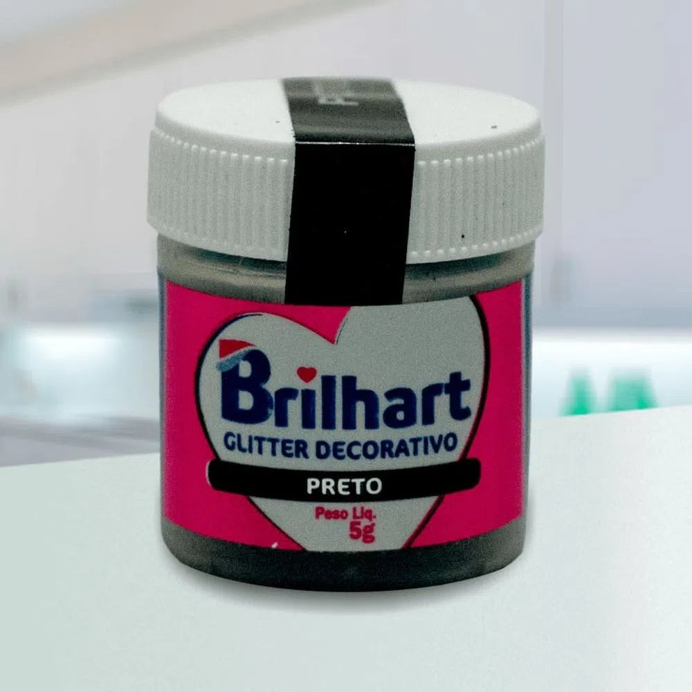 Glitter para Decoração Preto 5G - Brilhart