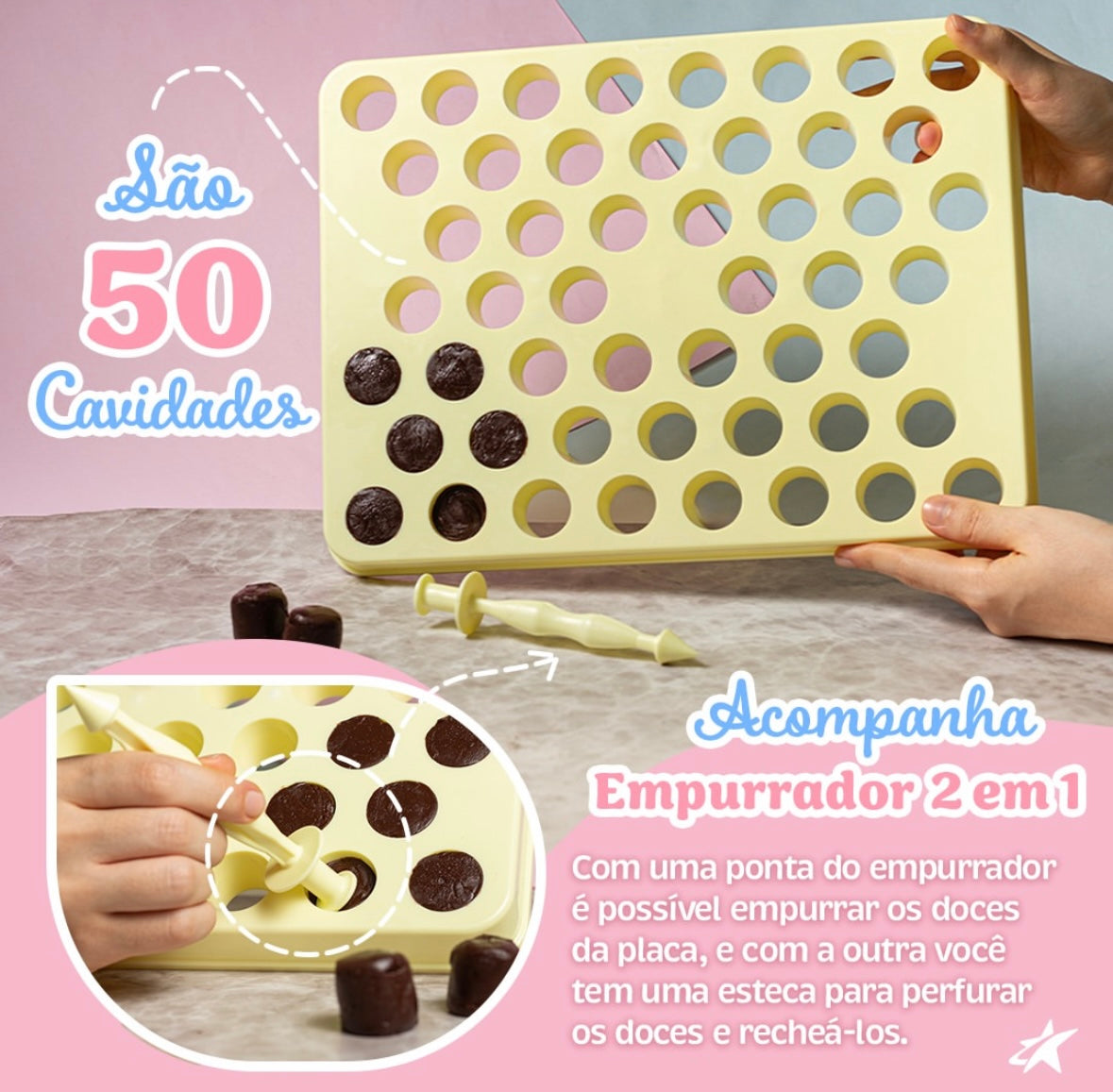 Placa Porcionadora BlueStar - 50 docinhos - 18g
