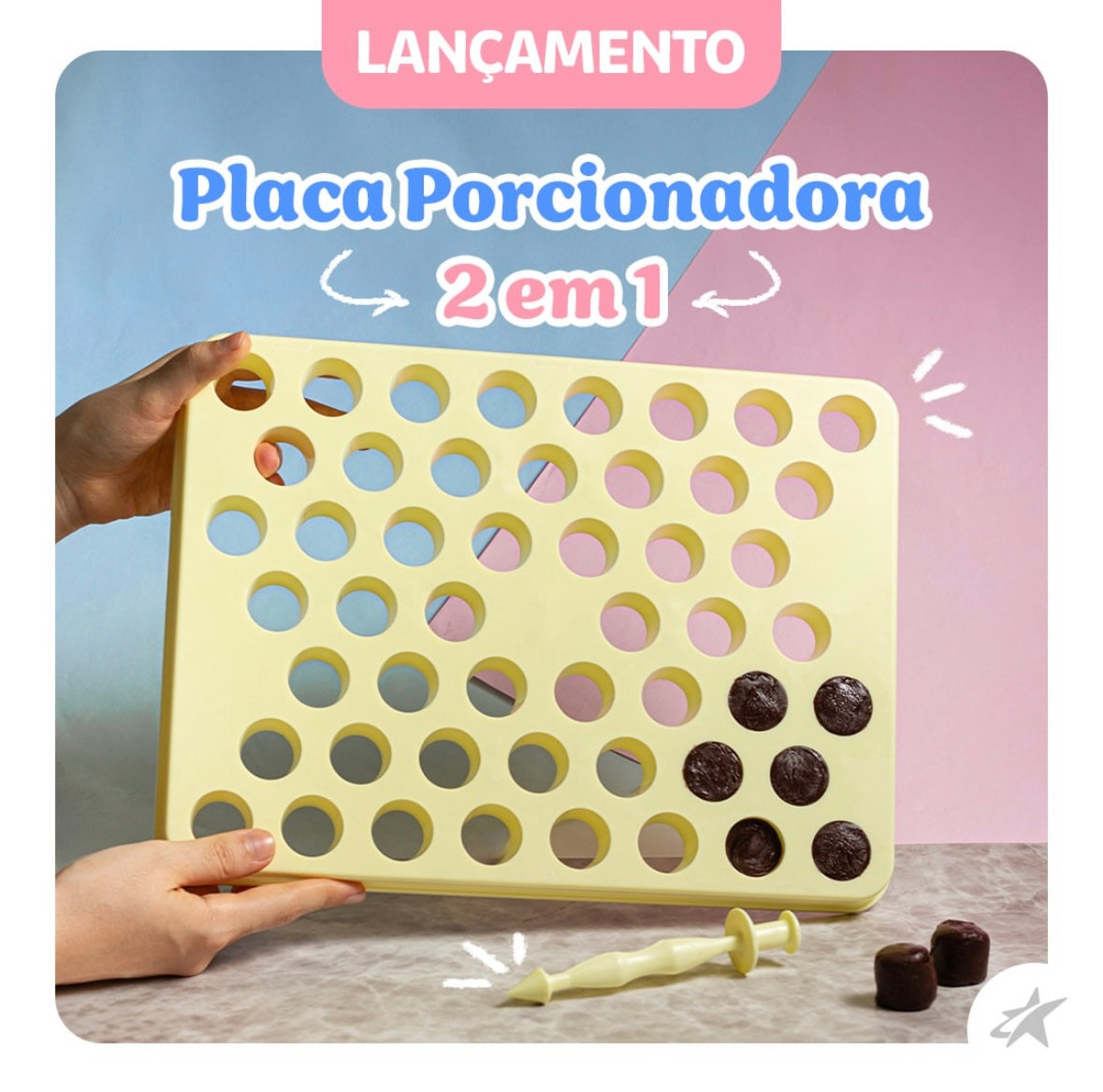 Placa Porcionadora BlueStar - 50 docinhos - 18g