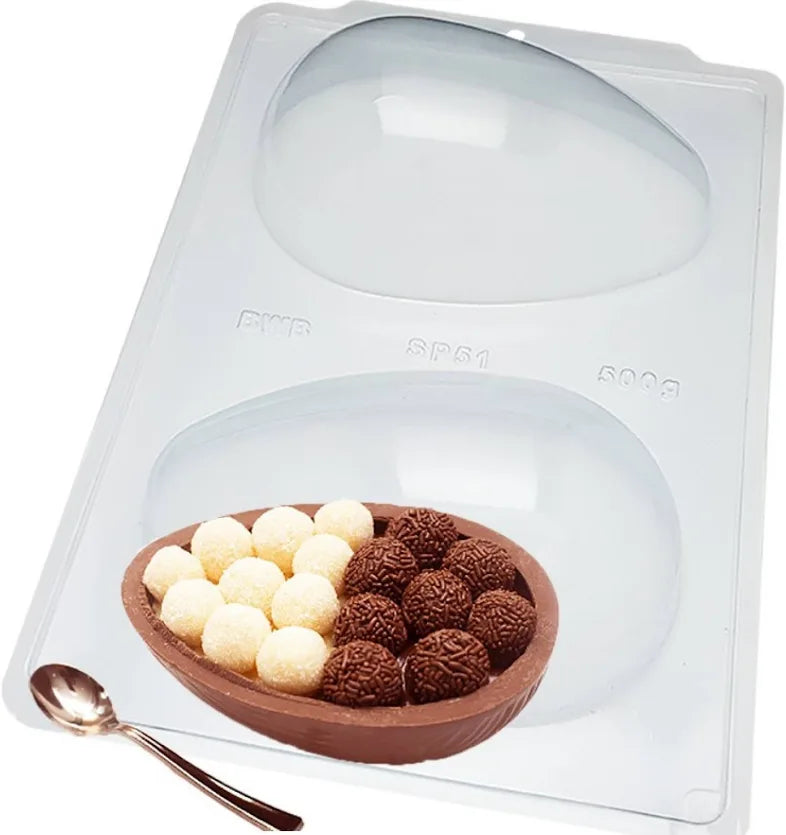 Forma 3 partes - ovo liso - tamanho 500g bwb cod 3619