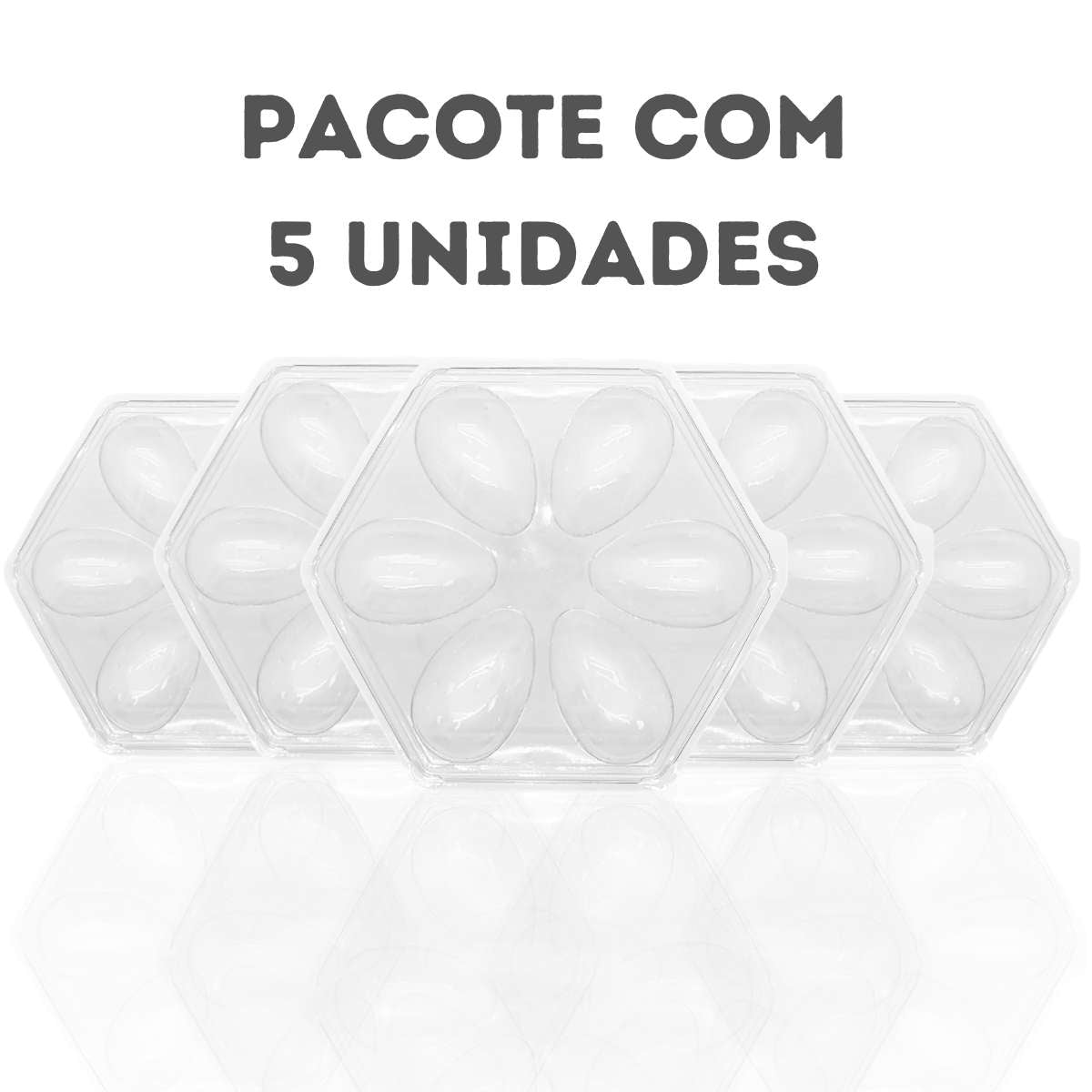 Bandeja 6 ovos de 50g Cristal - 5 unidades