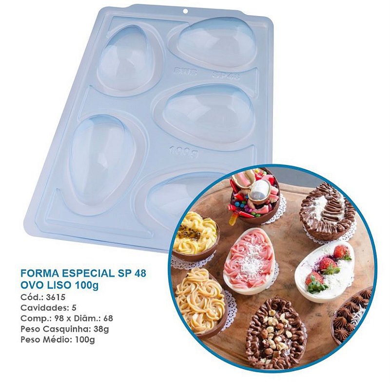 Forma para Chocolate Ovo Liso 100g BWB 3615
