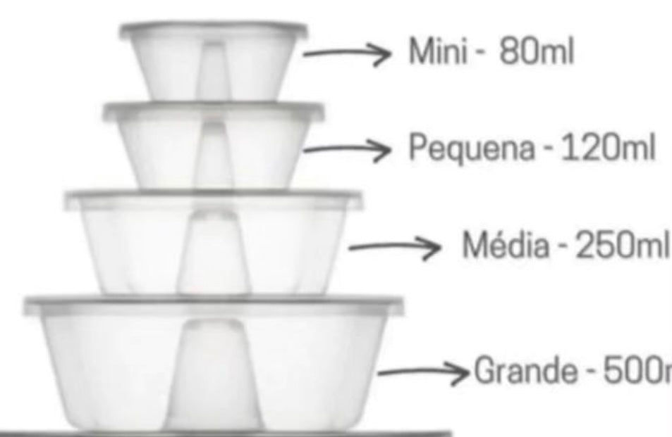Forma de Pudim Forneavel - 500ml  (pack com 3 unidades)