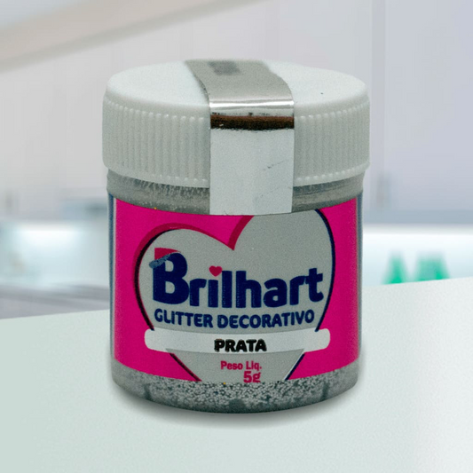 Glitter para decoração Prata 5g Brilhart