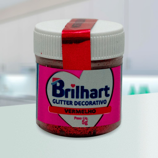 Glitter para decoração Vermelho 5g Brilhart