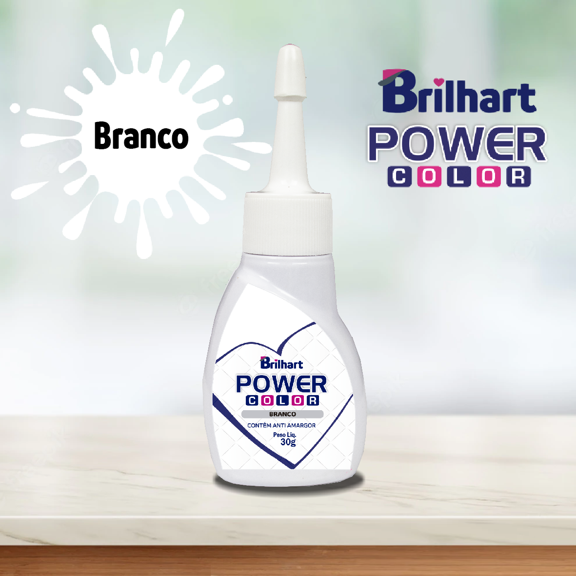 Corante em gel Universal Branco Brilhart 30g