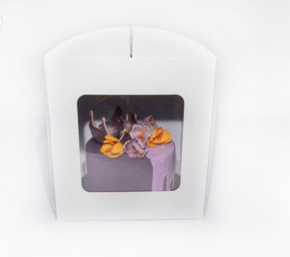 Boîte à gâteaux avec fenêtre 25x25x34cm Blanc/unité – Molinda Cake