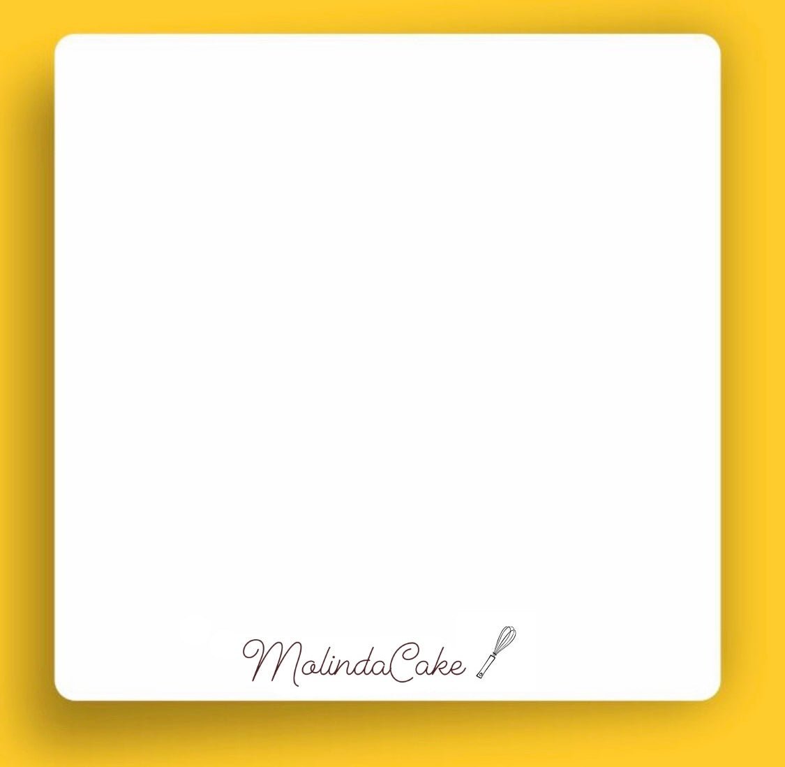 Cake Board Mdf - 3 mm Quadrado Branco - Personalizado - Pack com 10unidades - Molinda Cake