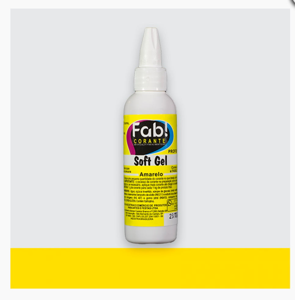 Corante Softgel Amarelo 25g - Molinda Cake