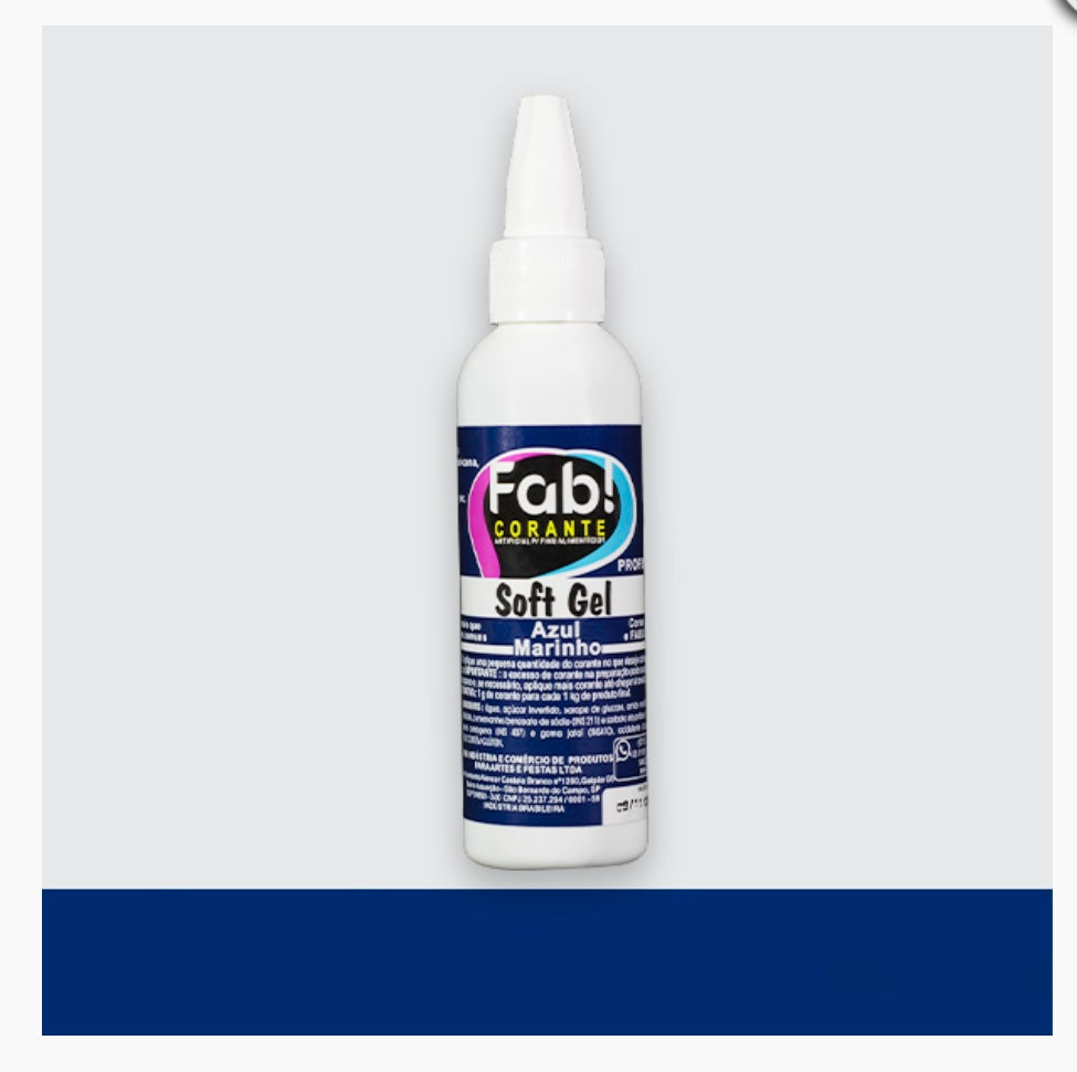 Corante Softgel Azul Marinho 25g - Molinda Cake