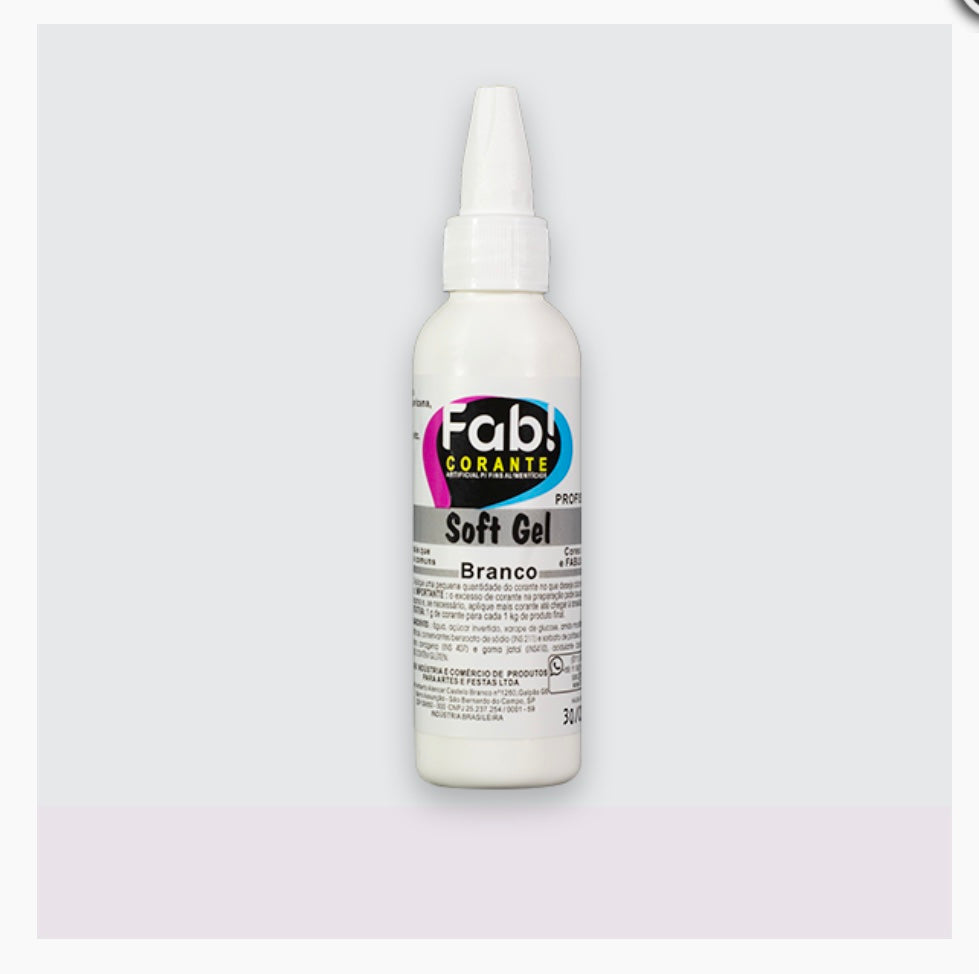 Corante Softgel Branco 25g - Molinda Cake