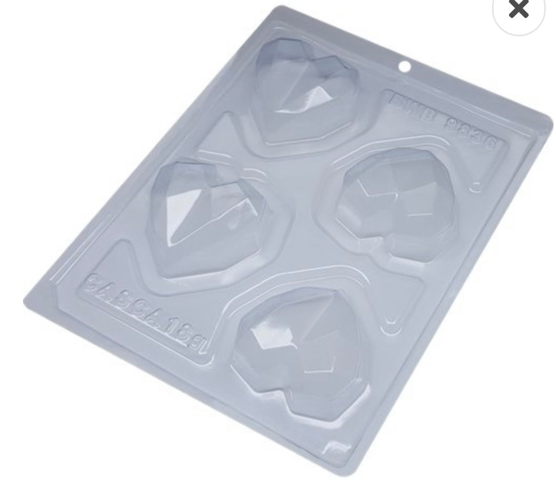 Forma de Silicone Coracao Lapidado BWB (9836) - Molinda Cake