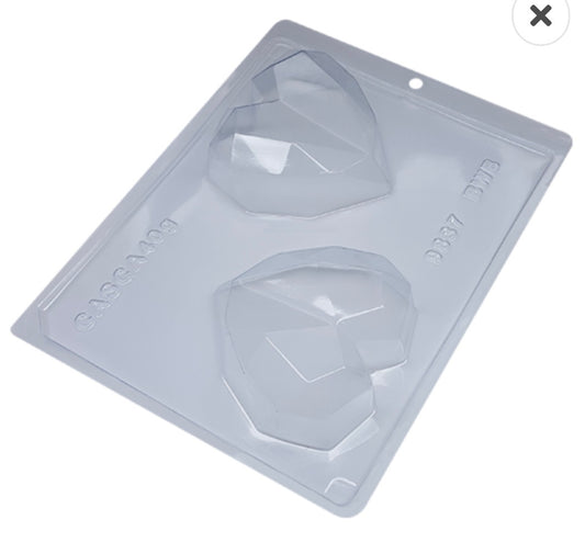 Forma de Silicone Coracao Lapidado 200g - BWB (9837) - Molinda Cake