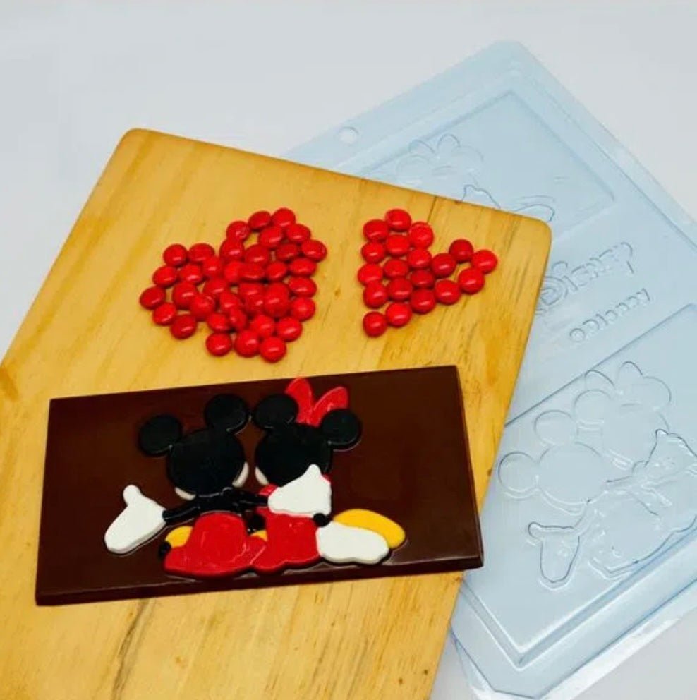 Forma de Acetato Barra Mickey e Minnie Abraçados (12011) com 1un BWB - Molinda Cake